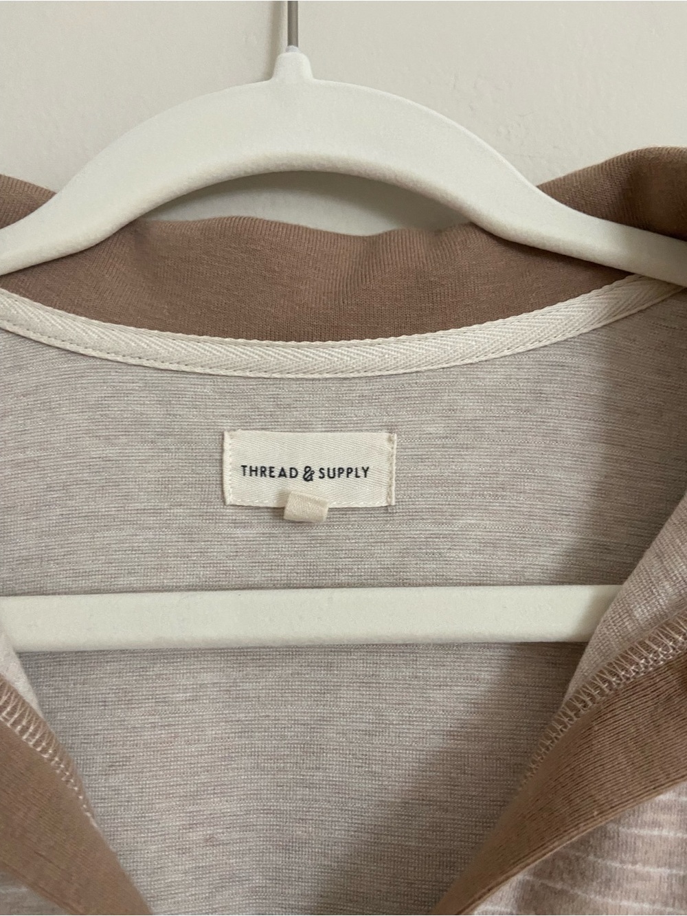 Thread & Supply Beige and Cream Collared Knit Top - Picture 2 of 4
